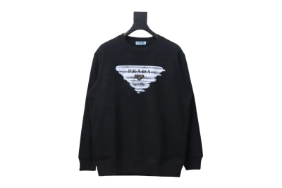 Prada 24SS round neck sweatshirt with phantom triangle logo print 1901 Hoodie 01