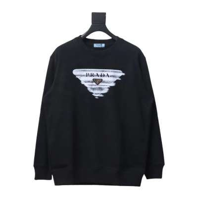 Prada 24SS round neck sweatshirt with phantom triangle logo print 1901 Hoodie 01