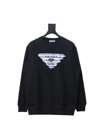 Prada 24SS round neck sweatshirt with phantom triangle logo print 1901 Hoodie 01