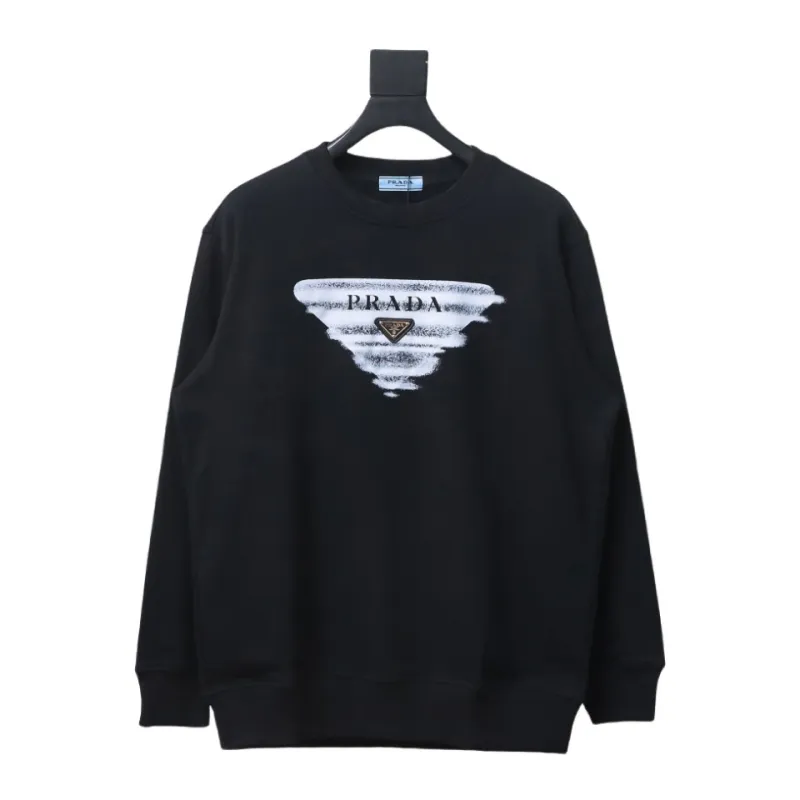Prada 24SS round neck sweatshirt with phantom triangle logo print 1901 Hoodie