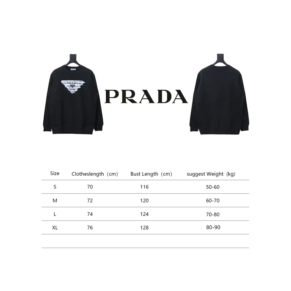 Prada 24SS round neck sweatshirt with phantom triangle logo print 1901 Hoodie