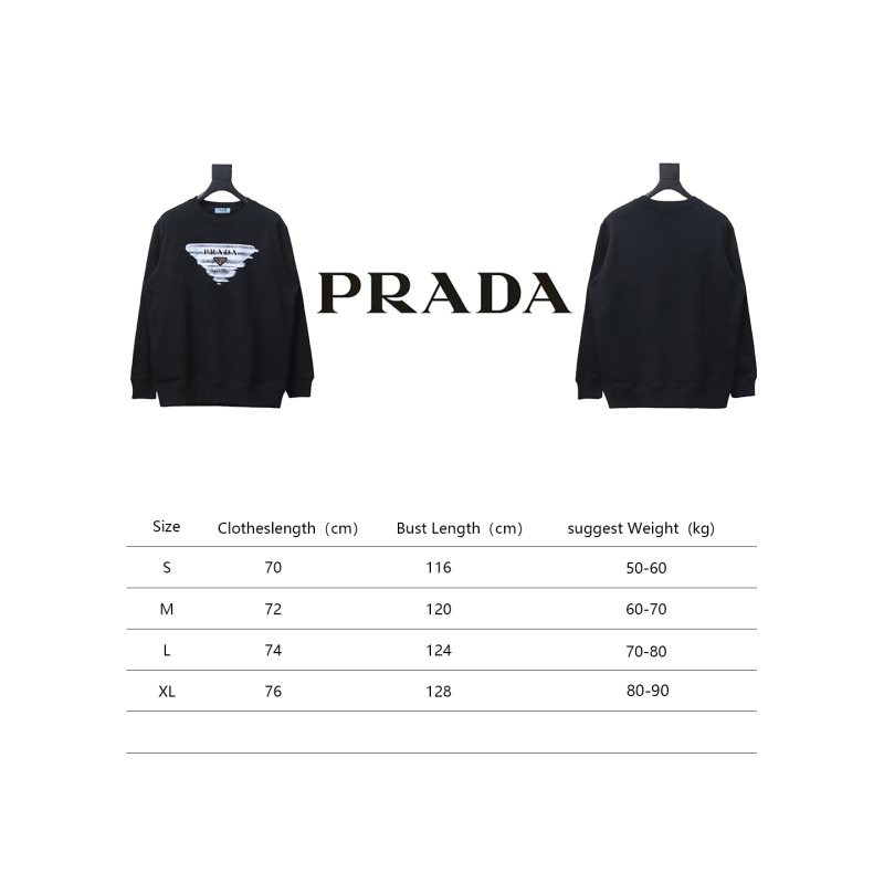  Prada 24SS round neck sweatshirt with phantom triangle logo print 1901 Hoodie