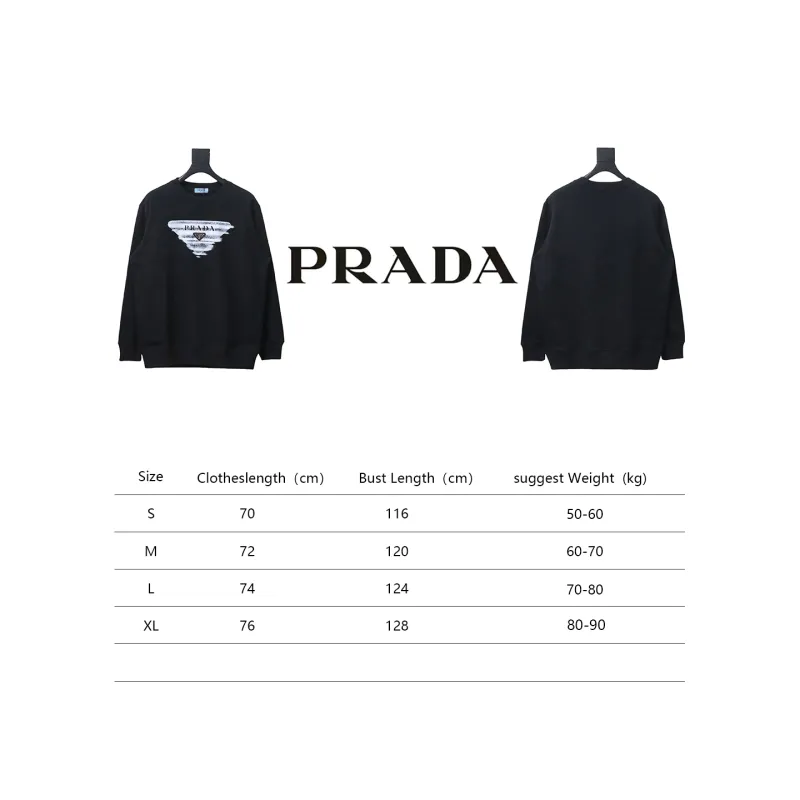 Prada 24SS round neck sweatshirt with phantom triangle logo print 1901 Hoodie
