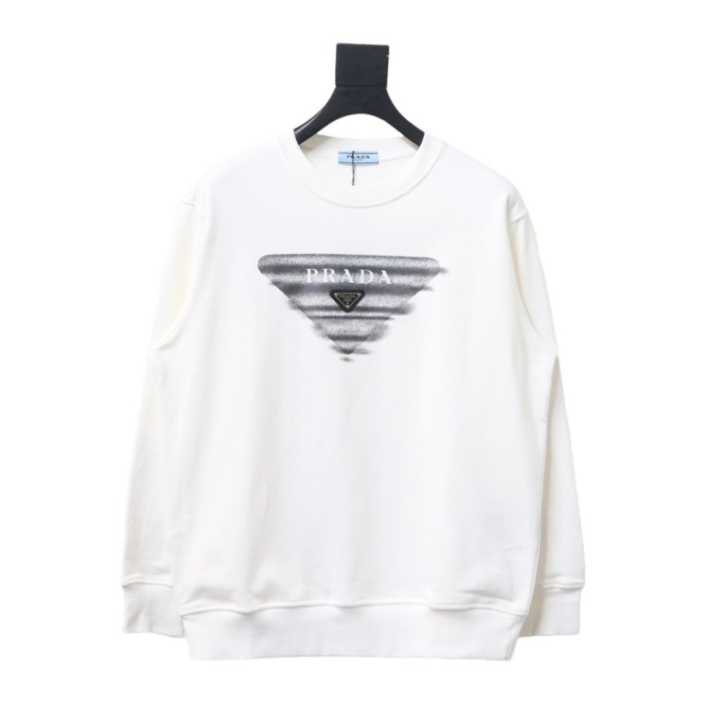 Prada 24SS round neck sweatshirt with phantom triangle logo print 1902 Hoodie