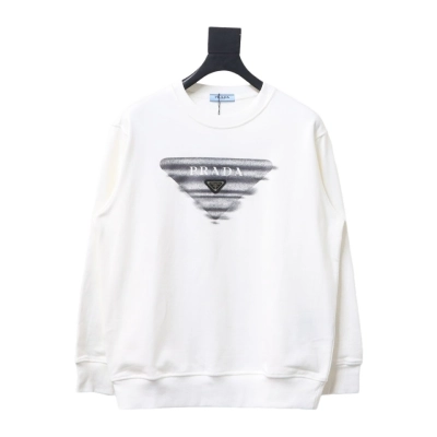 Prada 24SS round neck sweatshirt with phantom triangle logo print 1902 Hoodie 01
