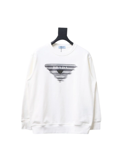 Prada 24SS round neck sweatshirt with phantom triangle logo print 1902 Hoodie 01