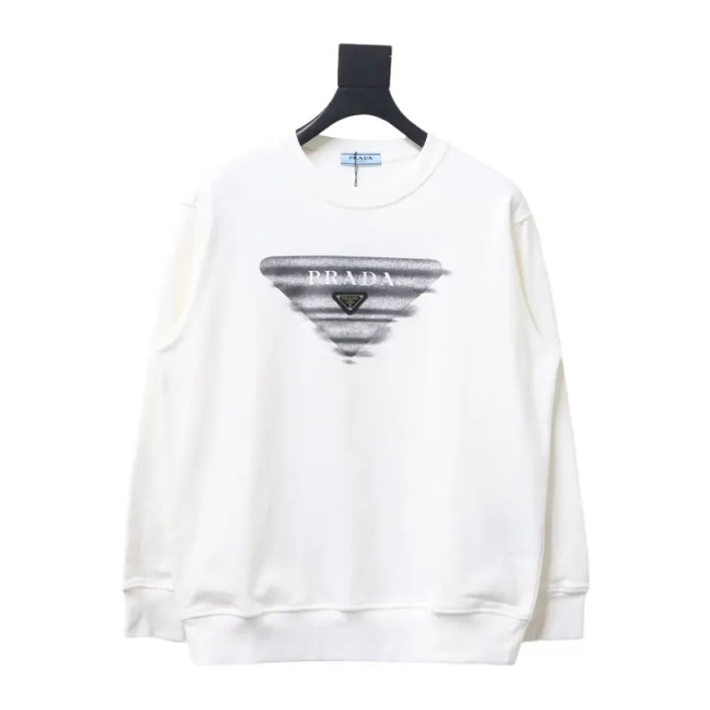  Prada 24SS round neck sweatshirt with phantom triangle logo print 1902 Hoodie