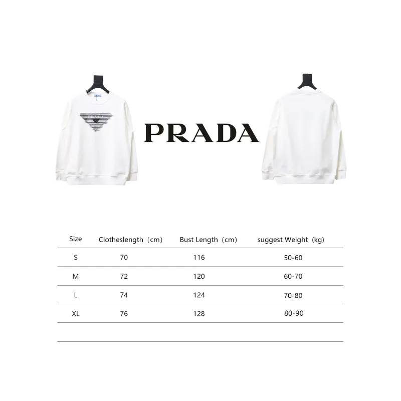  Prada 24SS round neck sweatshirt with phantom triangle logo print 1902 Hoodie