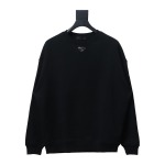  Prada 24ss round neck sweatshirt with triangle logo on the collar 1901 Hoodie