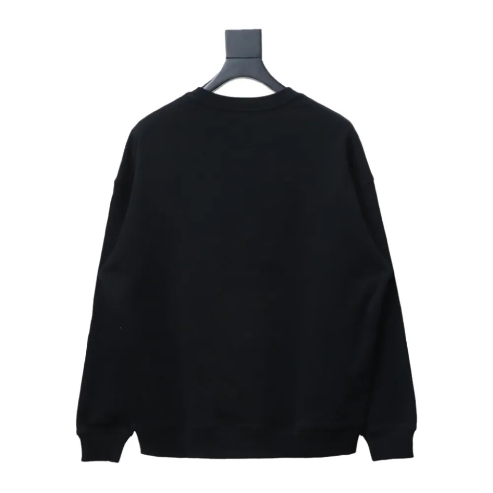 Prada 24ss round neck sweatshirt with triangle logo on the collar 1901 Hoodie
