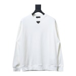  Prada 24ss round neck sweatshirt with triangle logo on the collar 1902 Hoodie