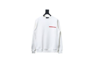 Prada classic red stripe round neck sweatshirt 1901 Hoodie 01