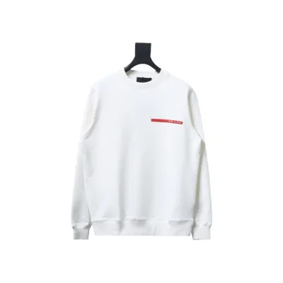 Prada classic red stripe round neck sweatshirt 1901 Hoodie 01