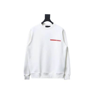 Prada classic red stripe round neck sweatshirt 1901 Hoodie 01