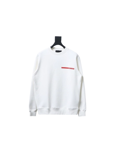 Prada classic red stripe round neck sweatshirt 1901 Hoodie 01