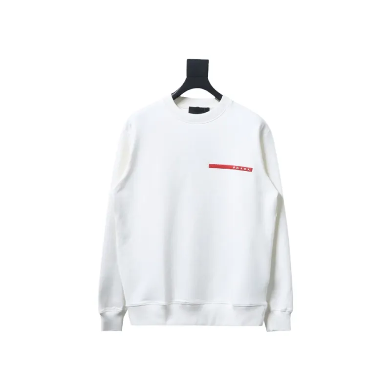 Prada classic red stripe round neck sweatshirt 1901 Hoodie