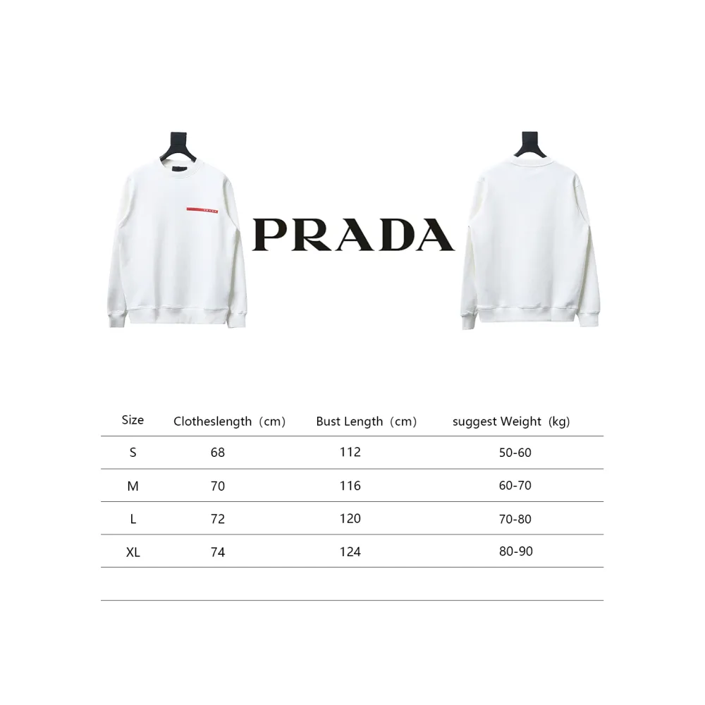 Prada classic red stripe round neck sweatshirt 1901 Hoodie