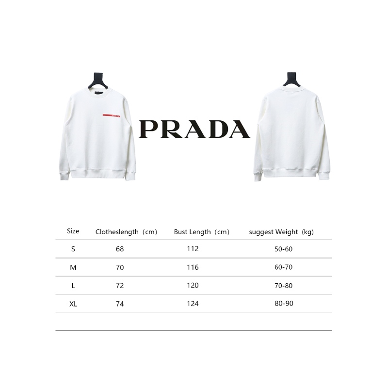 Prada classic red stripe round neck sweatshirt 1901 Hoodie