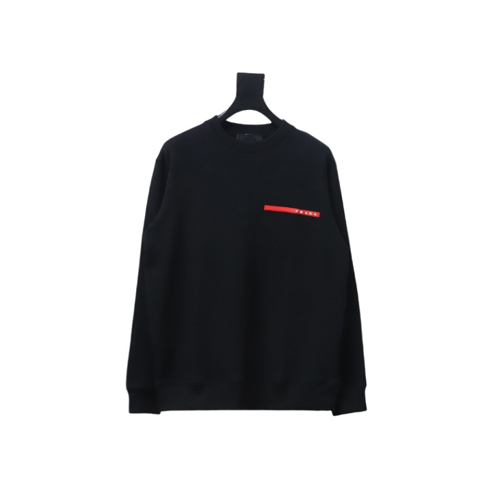 Prada classic red stripe round neck sweatshirt 1902 Hoodie
