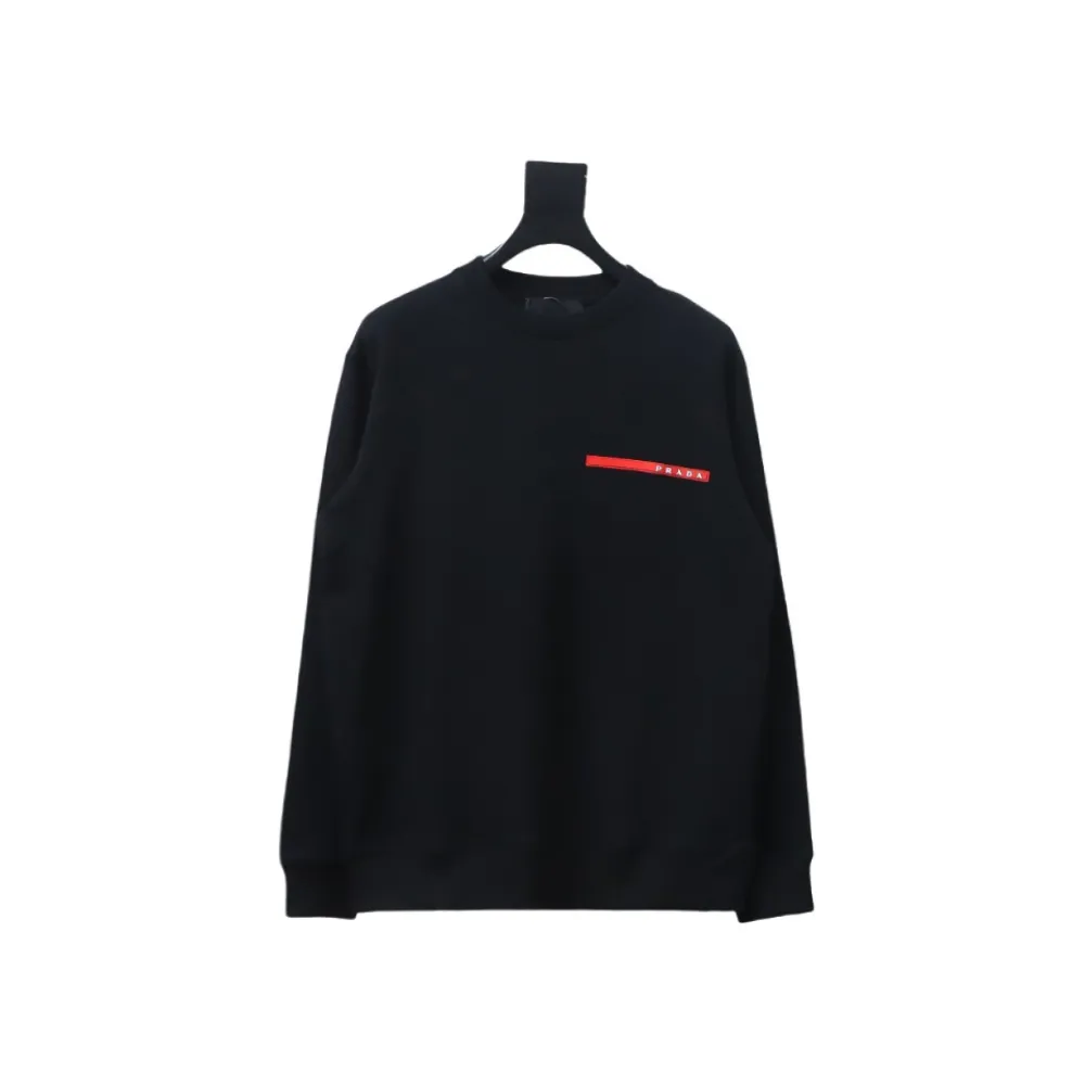 Pra*a classic red stripe round neck sweatshirt 1902 hoodie