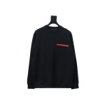 Prada classic red stripe round neck sweatshirt 1902 Hoodie