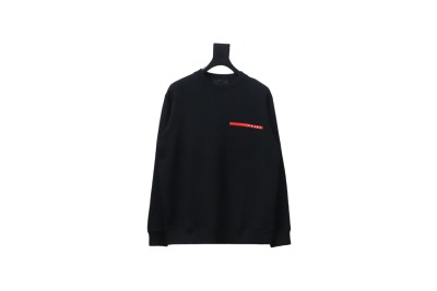 Prada classic red stripe round neck sweatshirt 1902 Hoodie 01