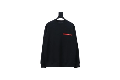 Prada classic red stripe round neck sweatshirt 1902 Hoodie 01