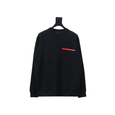 Prada classic red stripe round neck sweatshirt 1902 Hoodie 01