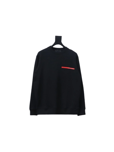 Prada classic red stripe round neck sweatshirt 1902 Hoodie 01