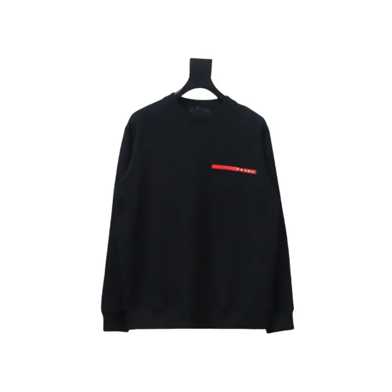 Prada classic red stripe round neck sweatshirt 1902 Hoodie