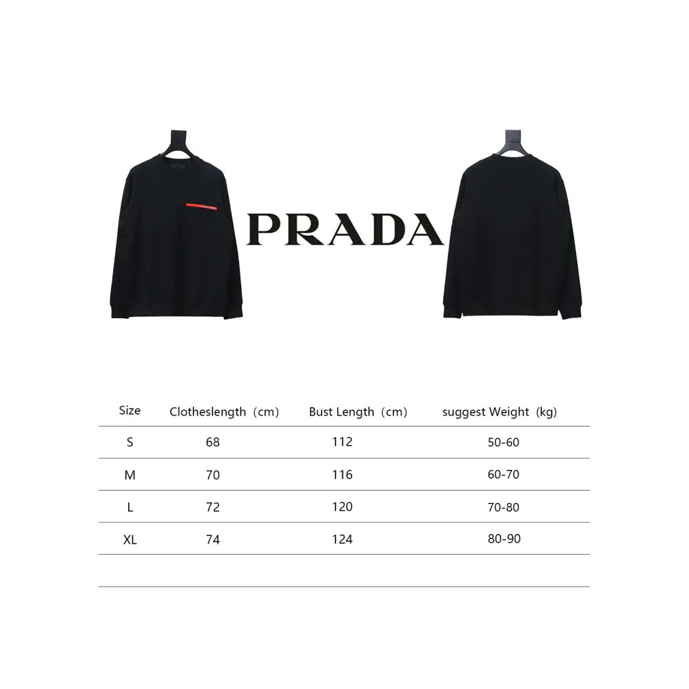 Prada classic red stripe round neck sweatshirt 1902 Hoodie