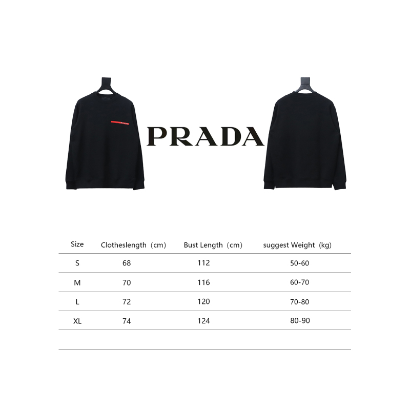 Prada classic red stripe round neck sweatshirt 1902 Hoodie