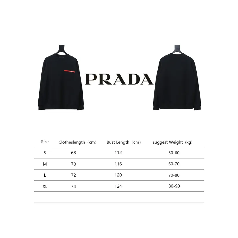 Prada classic red stripe round neck sweatshirt 1902 Hoodie