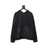  Prada collar triangle nylon pocket hooded sweatshirt Hoodie