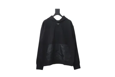 Prada collar triangle nylon pocket hooded sweatshirt Hoodie 01