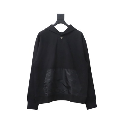  Prada collar triangle nylon pocket hooded sweatshirt Hoodie 01