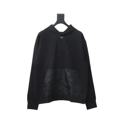 Prada collar triangle nylon pocket hooded sweatshirt Hoodie 01