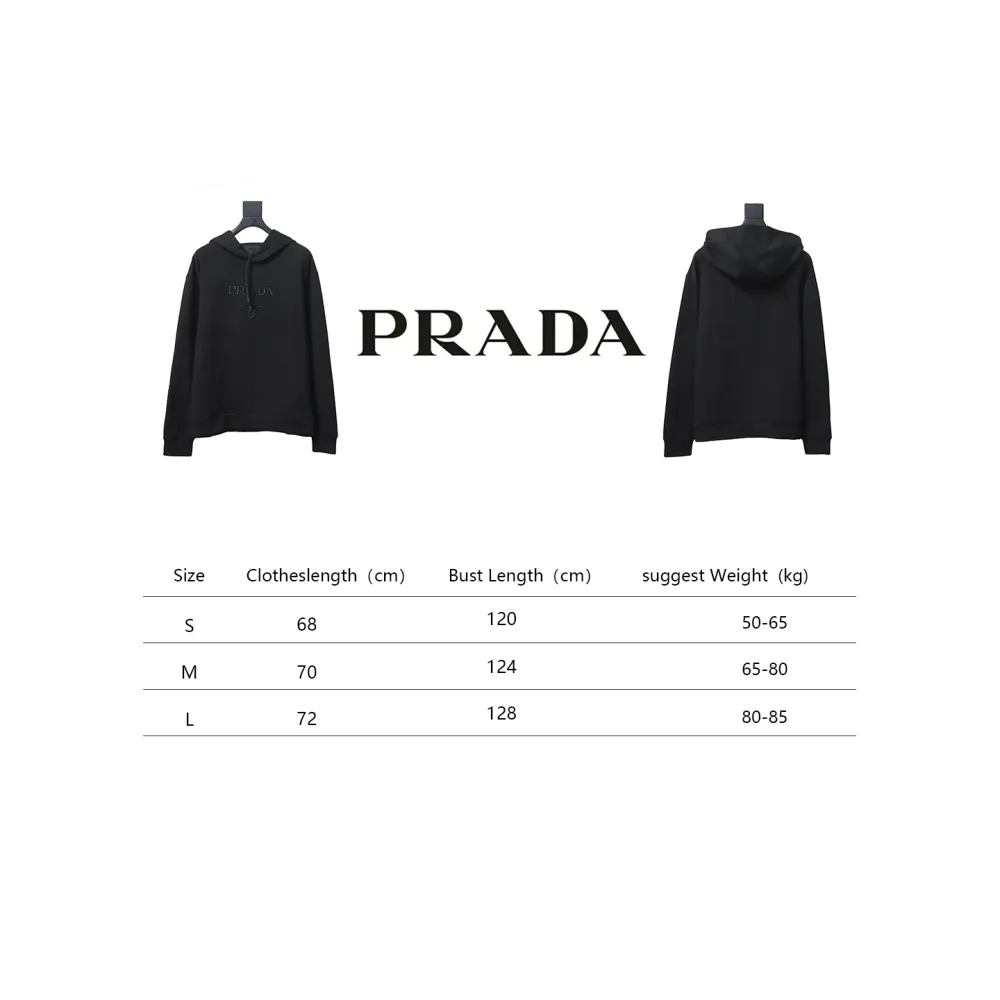 Prada Hooded sweatshirt with embroidered logo on chest Hoodie