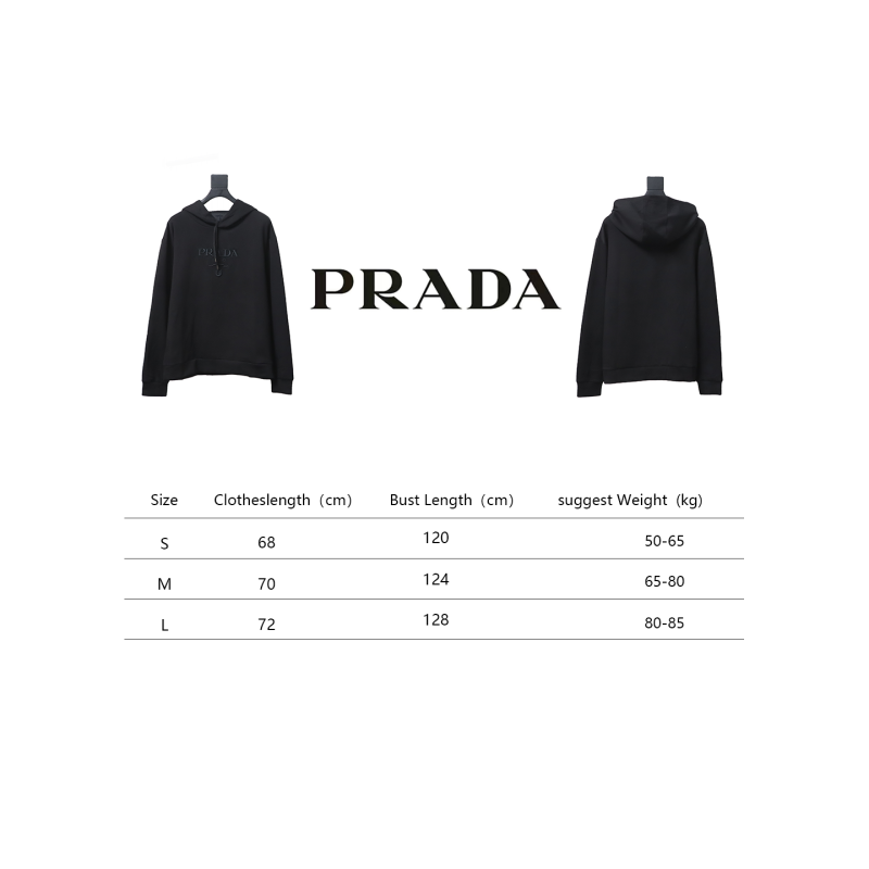  Prada Hooded sweatshirt with embroidered logo on chest Hoodie