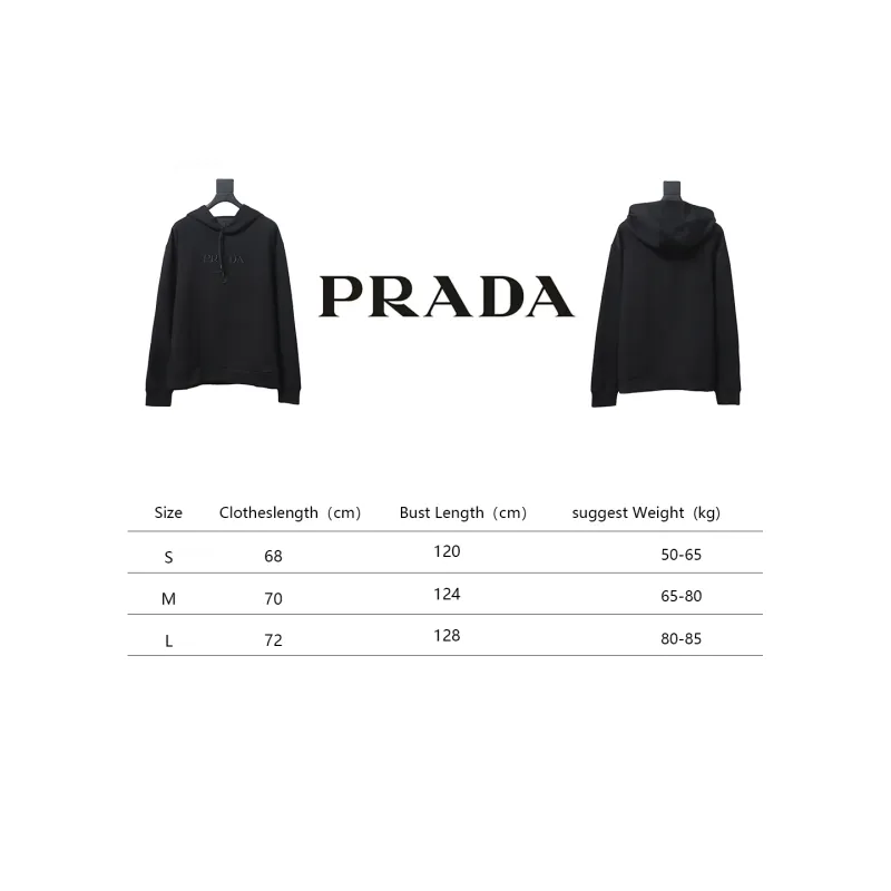 Prada Hooded sweatshirt with embroidered logo on chest Hoodie