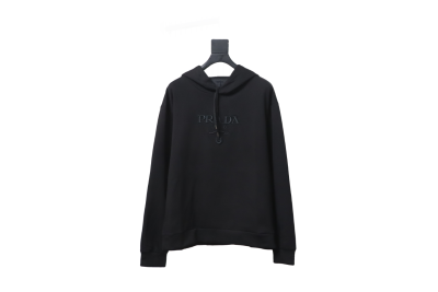 Prada Hooded sweatshirt with embroidered logo on chest Hoodie 01