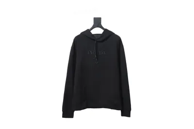 Prada Hooded sweatshirt with embroidered logo on chest Hoodie 01