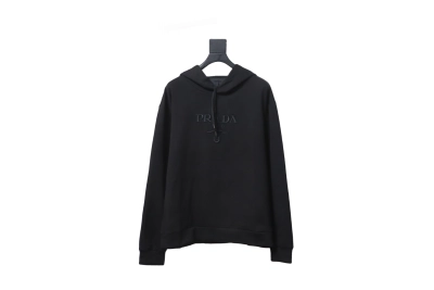 Prada Hooded sweatshirt with embroidered logo on chest Hoodie 01