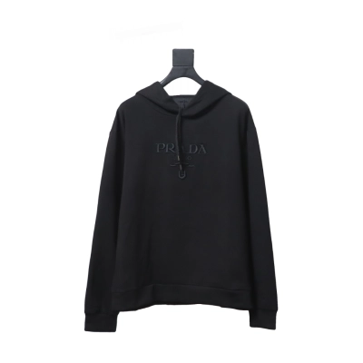 Prada Hooded sweatshirt with embroidered logo on chest Hoodie 01