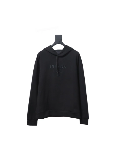 Prada Hooded sweatshirt with embroidered logo on chest Hoodie 01