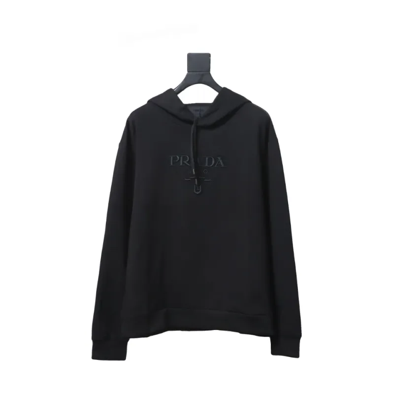 Prada Hooded sweatshirt with embroidered logo on chest Hoodie