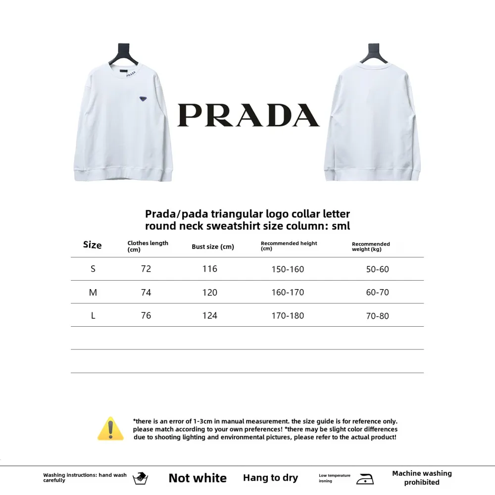 Prada round neck sweatshirt with triangle logo on the collar 1901 Hoodie