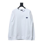  Prada round neck sweatshirt with triangle logo on the collar 1901 Hoodie