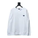 Prada round neck sweatshirt with triangle logo on the collar 1901 Hoodie