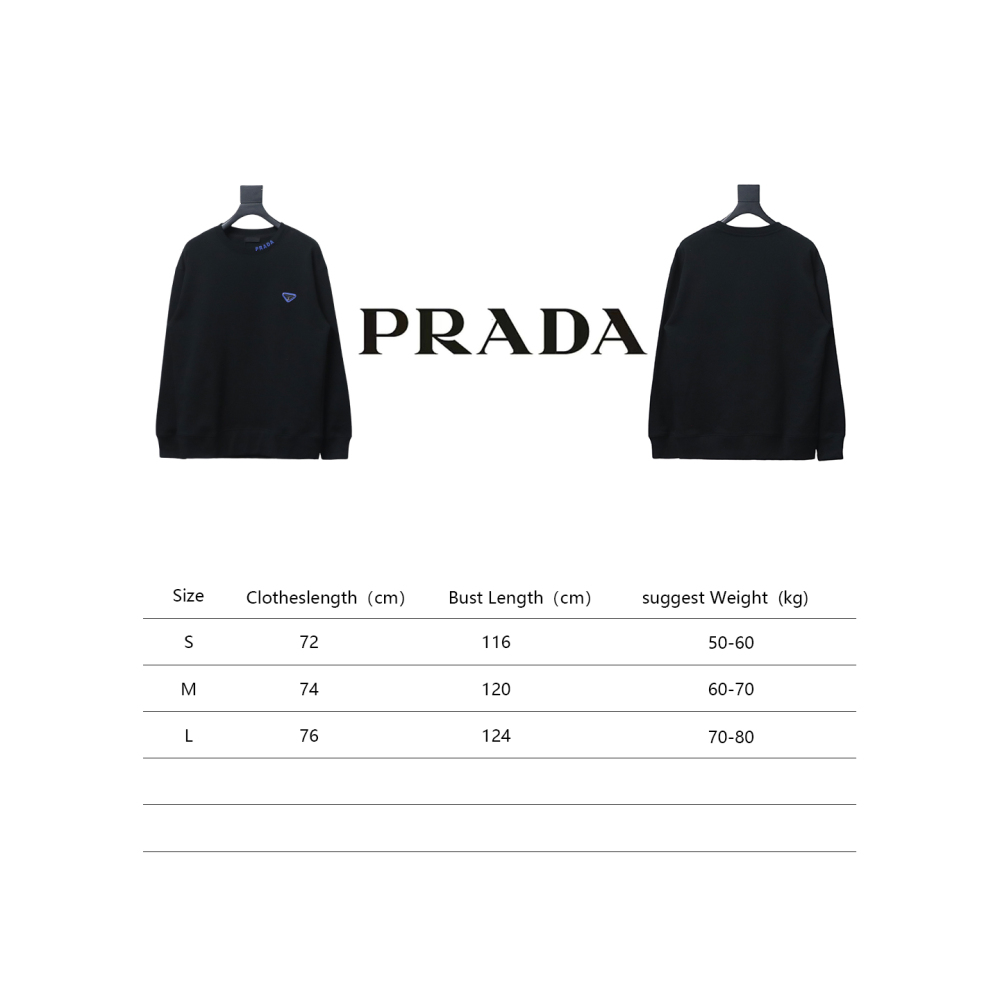  Prada round neck sweatshirt with triangle logo on the collar 1902 Hoodie